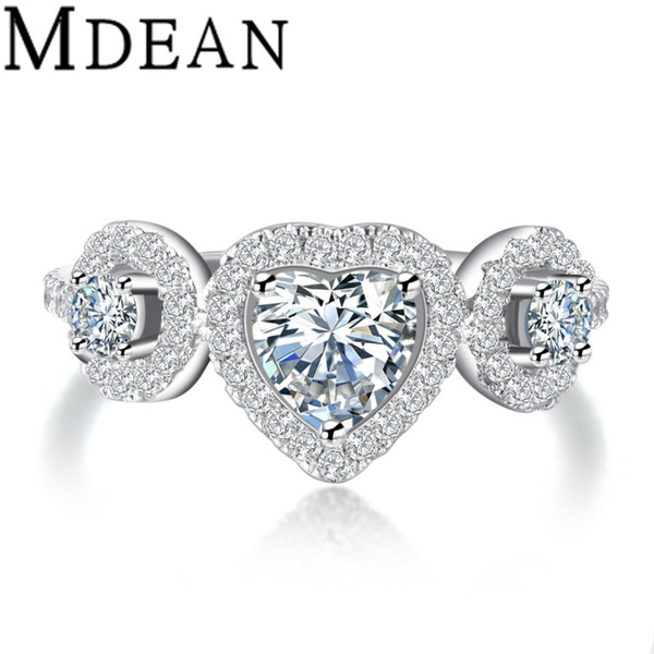 Brilliant Heart Cut Simulated Diamond Wedding /engagement Ring Sets Size 6 7 8