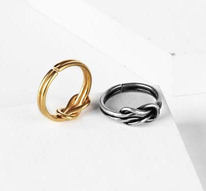 Original Fashion Tide Brand Retro Men and Women Open size Titanium Steel Ring Double Line Kicking Couples band Ring Handwear