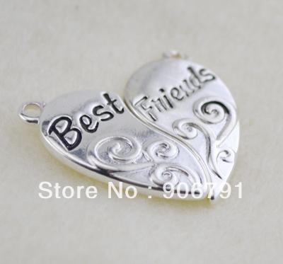 free shipping 5pairs a lot fashion zinc alloy silver plated best friend on wings charms jewelry accessory