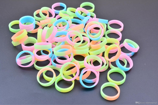 Fashion silicone ring 0.5 cm luminous ring 2 CM diameter 0.5 CM wide rings Color and word is random