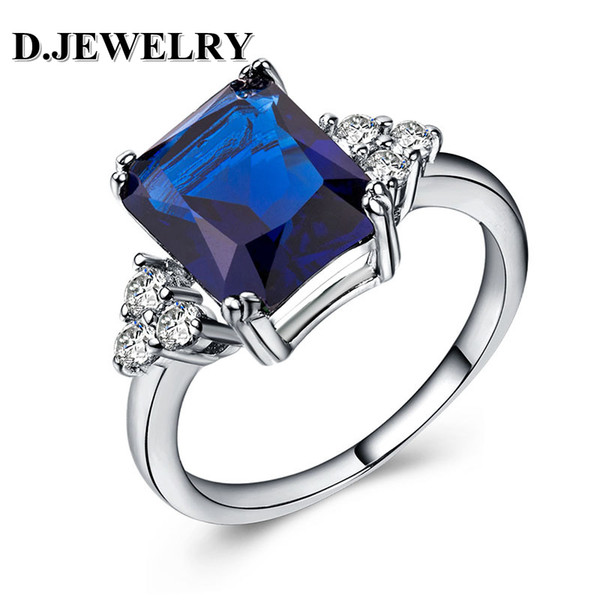 D.JEWELRY Wholesale Hot style high quality zircon 925 Sterling Silver rings wedding Women's rings gift