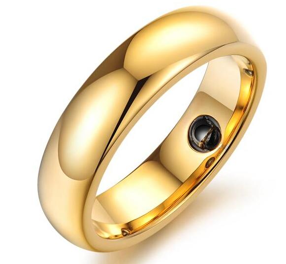 Vnox Men's tungsten rings high quality 18K Gold plated tungsten steel rings for men, Gold/rose gold/silver