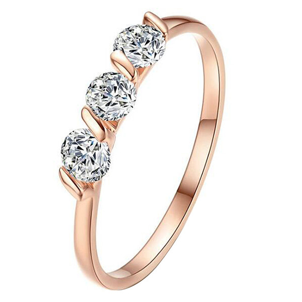 Elegant 20Points Diamond 18K White/ Rose Gold Plated Woman Ring R19