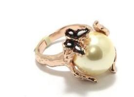 gold inlay pearl lady's ring size 6 7 8 (xysppfh)