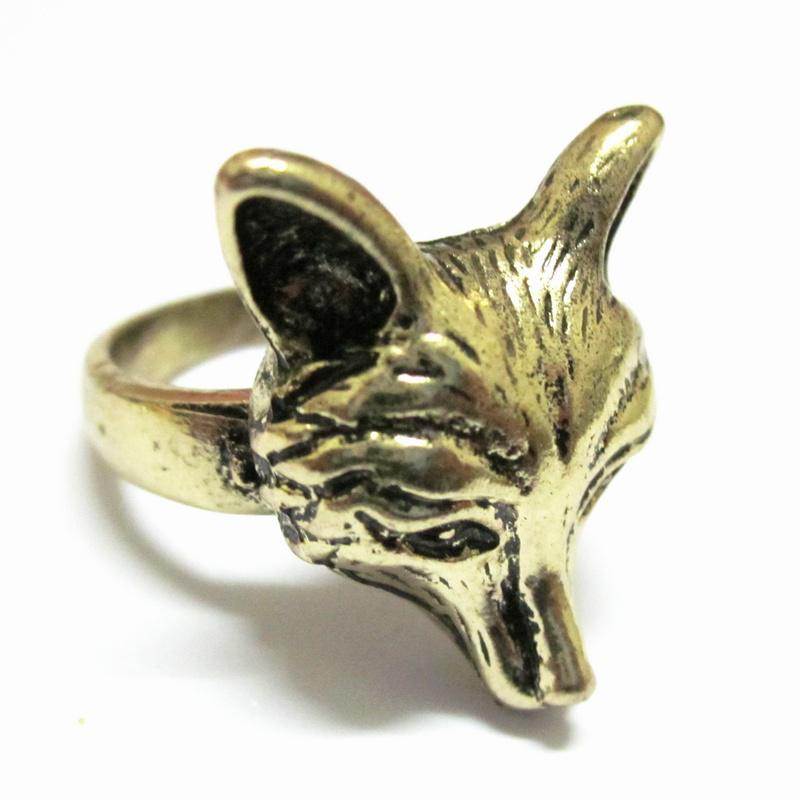 wholesale 12pcs/lot fashion jewelry accessories vintage animal fox finger rings