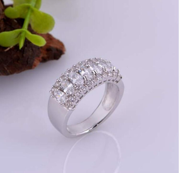 925 Silver Diamond Ring Prong Setting Luxury Women Silver Engagement Rings Women Diamond Rings