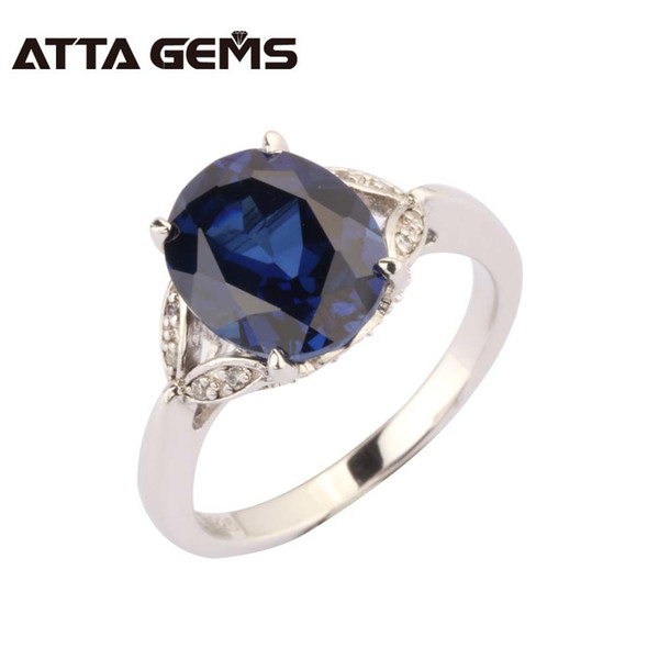 Blue Sapphire Sterling Silver Ring For Women Party And Wedding 5 Carats Sapphire Fashion Design Top Quality Sapphire Ring D1892601