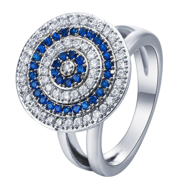 Fashion Woman Jewelry 925 Sterling Silver Blue Sapphire Gemstone Promise Couple Ring Size 6 7 8 9 10