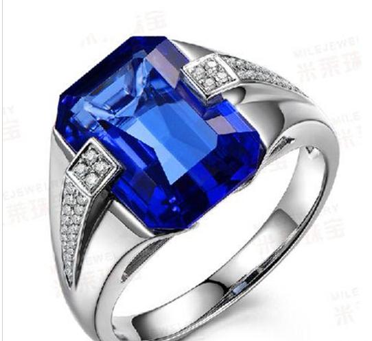 Victoria Wieck Brand Design Fashion Jewelry 8ct Blue Sapphire 925 Sterling silver Simulated Diamond Wedding Band Ring Gift Size8-13