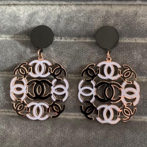 2019 new Titanium Steel black white rose gold plated christian large Letter dangle drop earrings wedding band earring men women girls