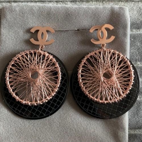 New 2019 deluxe famous Brand Design rose gold black large round dangle drop Earring Jewelry for Women Wedding engagement Gift Free Shipping