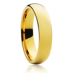 Never fading classic 6mm wide ring for men women 18KGF gold filled lovers wedding rings USA SIZE