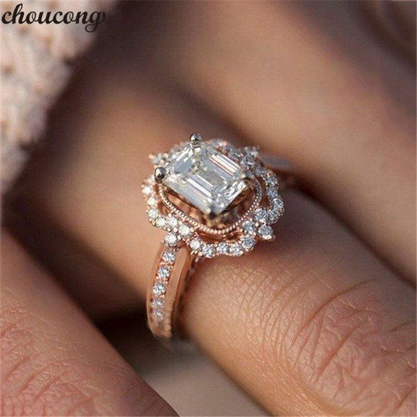 choucong Charm Crown Ring 925 Sterling Silver 5A cz Engagement Band Rings For Women Wedding Jewelry Gift