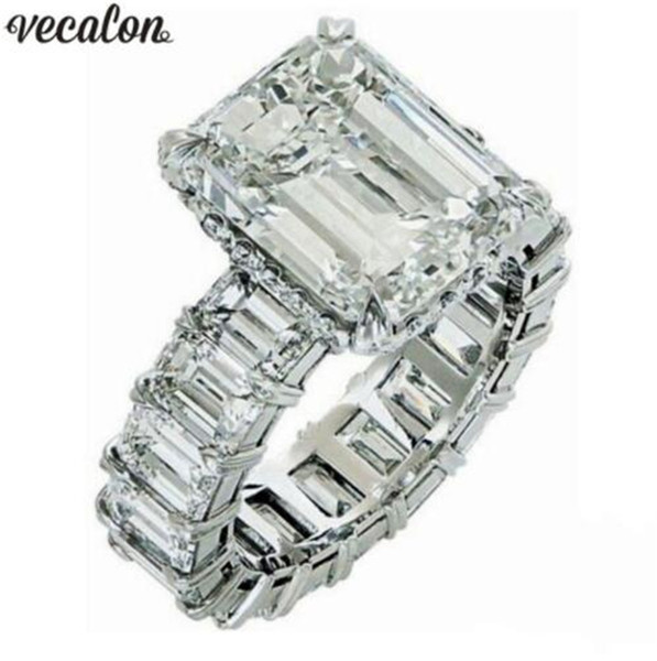 Vecalon 2019 Vintage Princess cut ring 925 sterling silver 6ct Diamond Engagement wedding Band rings for women Finger Jewelry