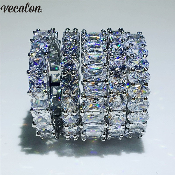 Vecalon 5 Style Handmade Promise ring Diamond Cz 925 Sterling Silver Engagement wedding Band rings for women Bridal jewelry