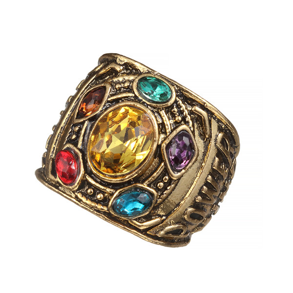 Vecalon Dropshipping Marvel Avengers 4 thanos Rings pendant men Infinity Gauntlet bague homme anillos mujer women crystal Jewelry