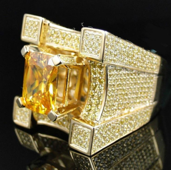 The latest European and American fashion, luxury and luxury boutique with zircon men's rings, hip-hop trendy finger rings