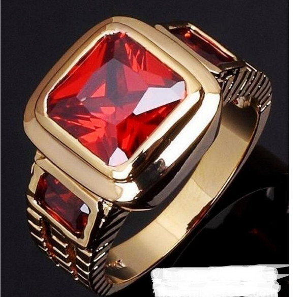 New European and American fashion attractive personality gold-plated micro-zircon ring trendy hip-hop men's boutique Ring Jewelry