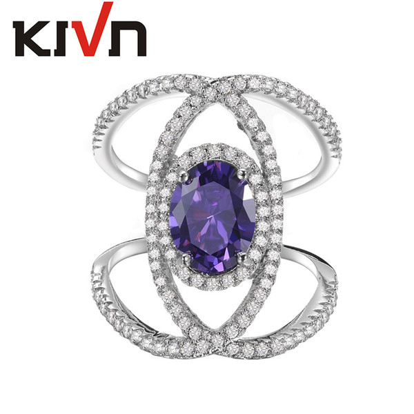 KIVN Fashion Jewelry Delicate Cross Over X CZ Cubic Zirconia Women Girls Bridal Wedding Rings Promotion Birthday Gifts