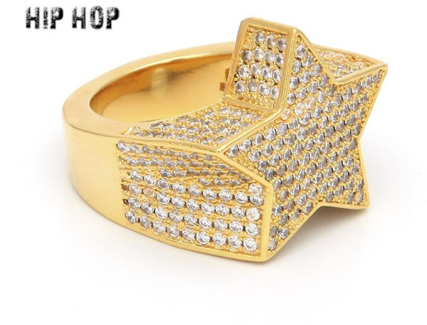 The latest European and American Fashion Attractive Hip-hop Flat Pentagon boutique with zircon men's Ring Jewelry