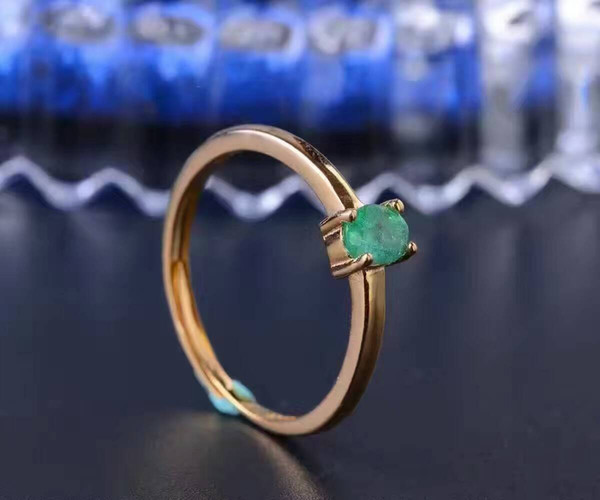 Promotion natural emerald wedding ring for woman 0.2 ct 3mm*2mm natural Colombian emerald solid 925 silver emerald gemstone ring