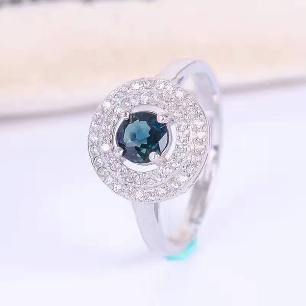 Vintage silver sapphire ring 5mm natural sapphire gemstone silver ring solid 925 silver sapphire ring romantic jewelry for woman