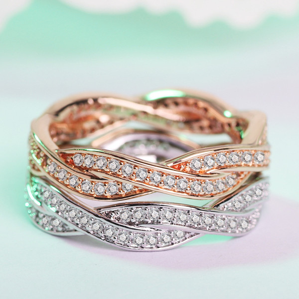 European and American popular Rose Gold Plated finger ring high-grade female anillo para boda