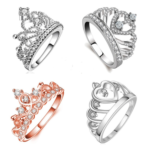 MIXED items 7PCS FINGER RINGS European style jewelry series crown ring ring female fashion personality ring anillo boda