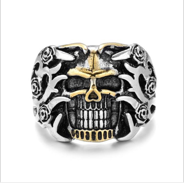 European and American alloy rings, gold skeleton, ghost rings