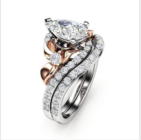 Jewelry creative gold plated zircon ring fashion for European and American men's ladies hand ornaments