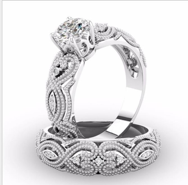 2019 White zircon hollowed lady to European and American fashion accessories