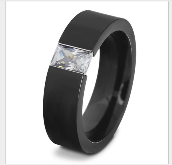 Super flash eight heart eight arrow Diamond Ring Titanium plated black gun universal ring for men and women