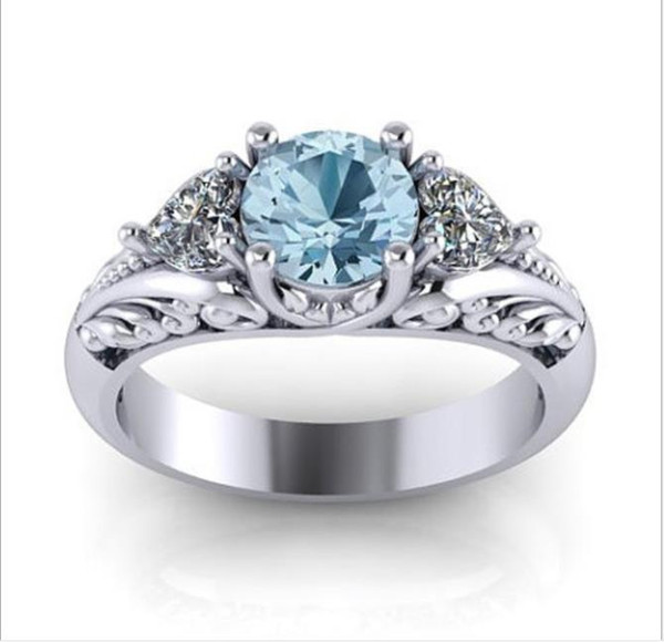 New European and American sapphire engagement ring creative couple diamond ring