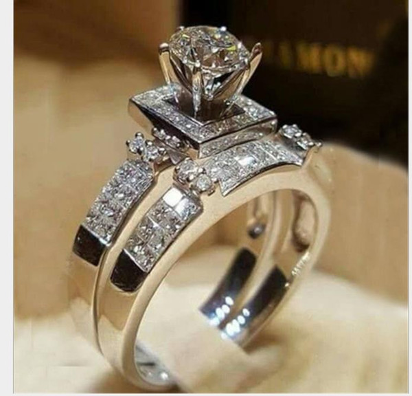 New model diamond eight heart eight arrow ring female European and American fashionable full engagement engagement ring