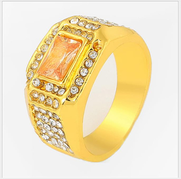 Wide diamond ring, men's ring, artificial hand, zircon stone, business men's ring.