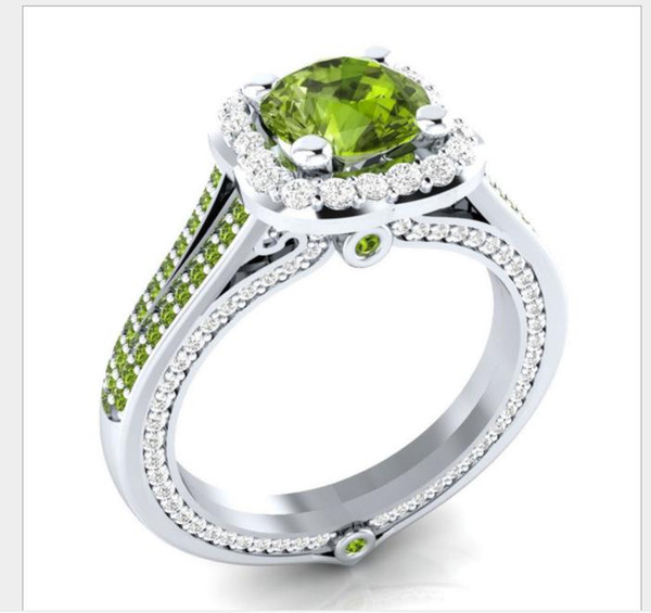 Fashion OL emerald zircon ring