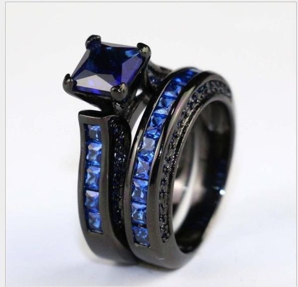 Accessories, fashion accessories, ladies' rings, deep blue, zircon rings, creative accessories.