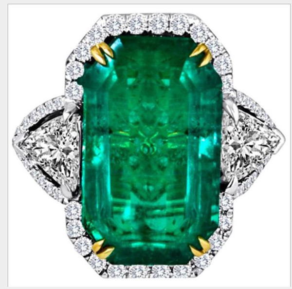 Europe and America emerald zircon jewelry rings creative jewelry