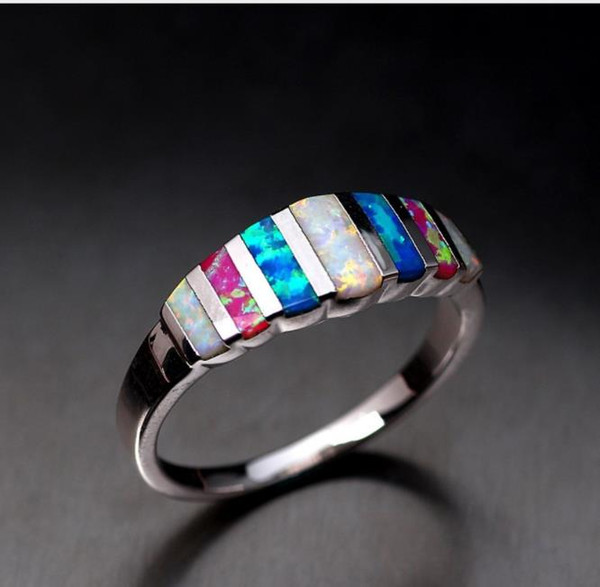 European and American Jewelry opal rings Ladies Accessories rings