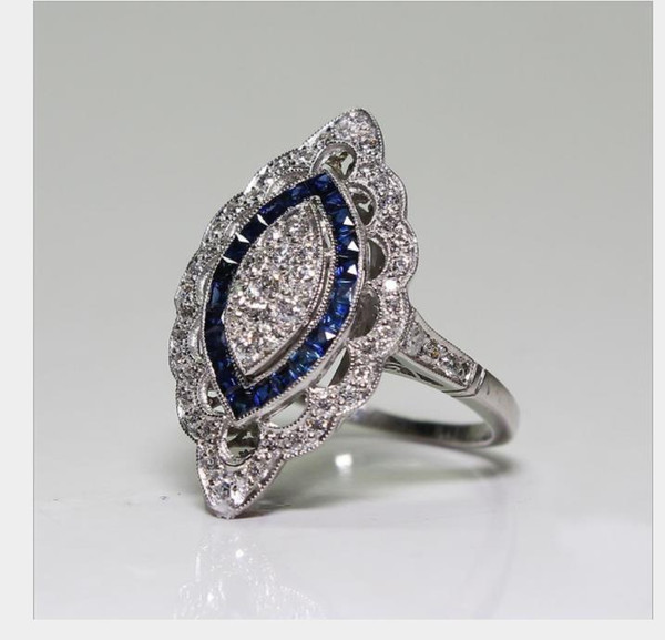 Occident fashionable luxury engagement ring sapphire ring ornament