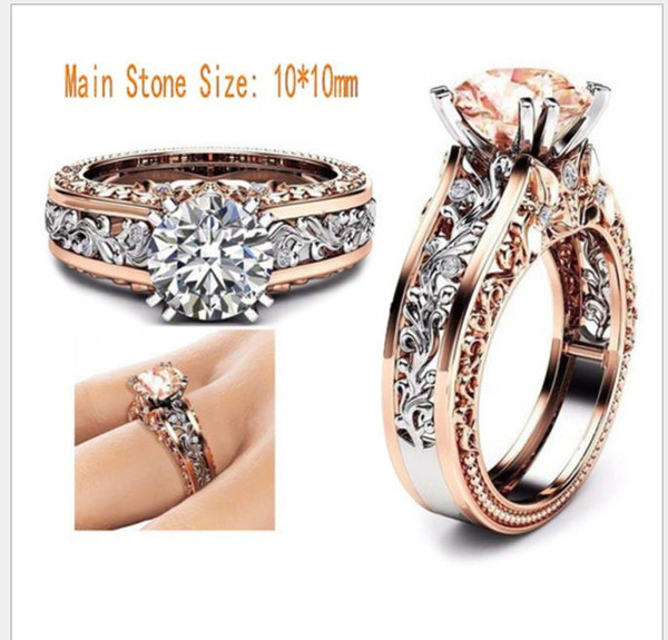 Ladies Ring alloy plated 14K Rose Gold color ring cross border jewelry