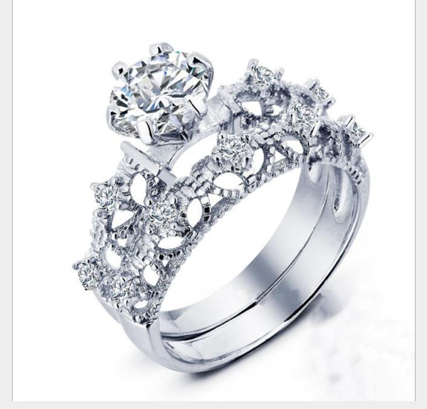 2019 New ring, Korean version, hollowed in fashion, with zircon diamond ring.