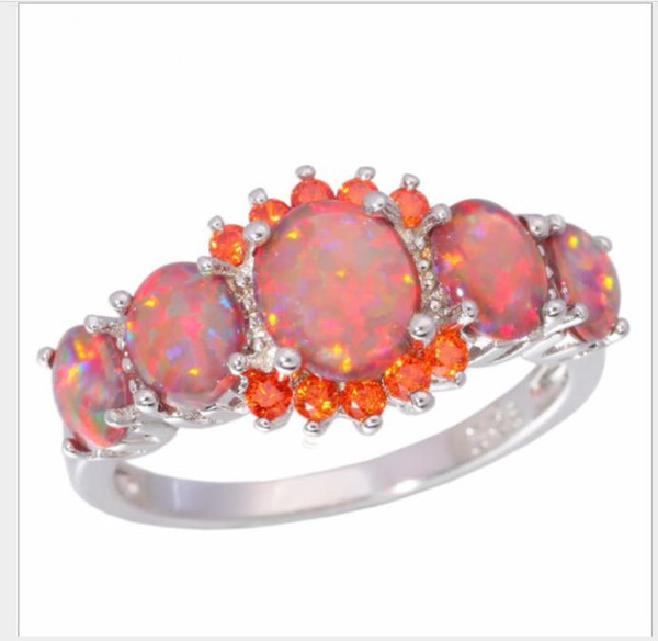 European and American women's rings, artificial opals, copper plated alloy rings