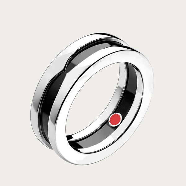 Women and men Luxury Fashion titanium steel black ceramic ring spring ring charity little red couple ring