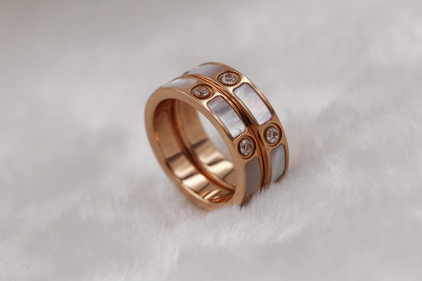 Titanium steel love screw ring with baker and rose gold ring cz diamond