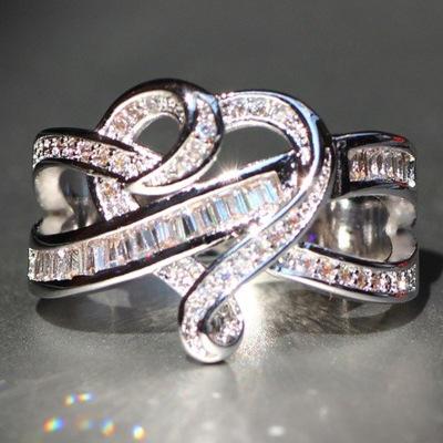 925 Silver Natural Gemstones Ring White Sapphire Wedding Birthstone Bride Engagement Square Eiffel Tower Brand Heart Ring Jewelry Size 6 7 8