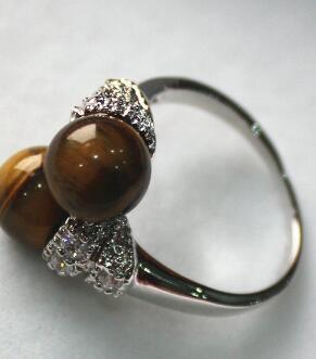 Free Shipping fashion & charming 8mm tiger eye stone ring P(#7 8 9)