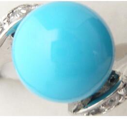 Free Shipping4 colors wholesale noble 10 mm lady'sblue/white/red/goden shell pearl silver blated ring(#7.8.9)