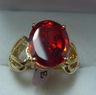 Free Shipping2 colors wholesale red/blue crystal 18kgp fashion ring(#7.8.9)