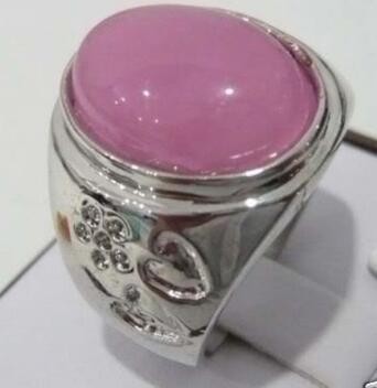 Free Shipping fine men/women's pink jades/opal love ring #9,10,11,12